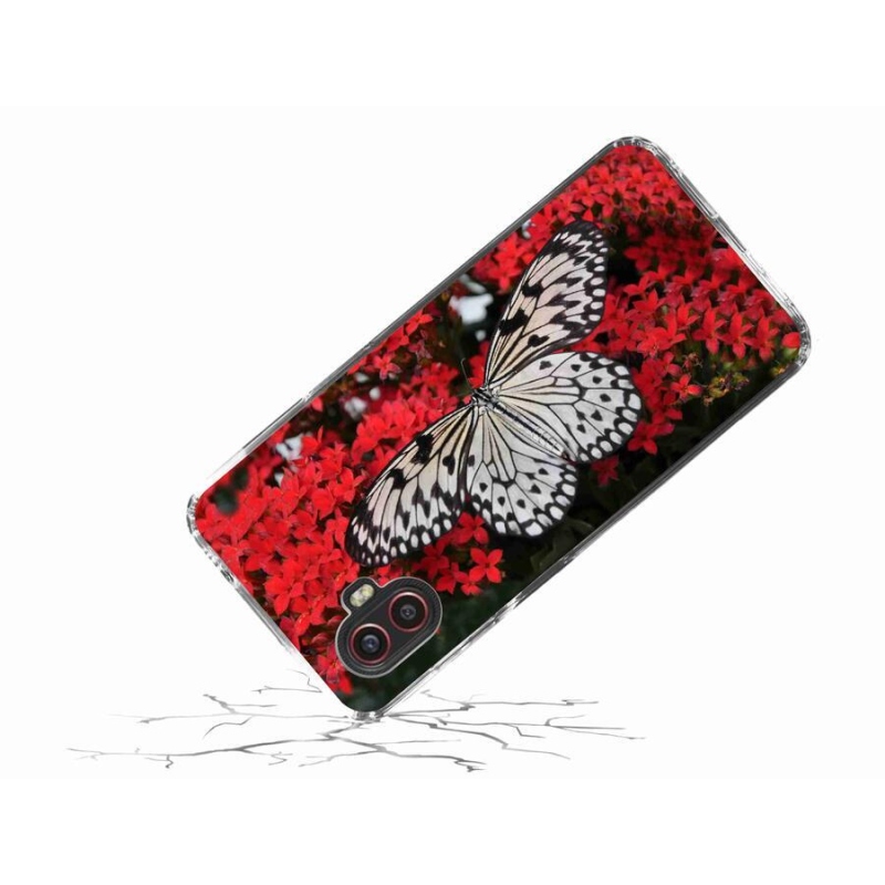 Zselés borítás mmCase Samsung Galaxy Xcover 6 Pro - fekete-fehér pillangó 1