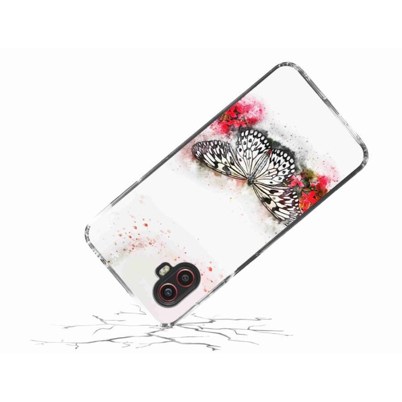 Zselés borítás mmCase Samsung Galaxy Xcover 6 Pro - fekete és fehér pillangó