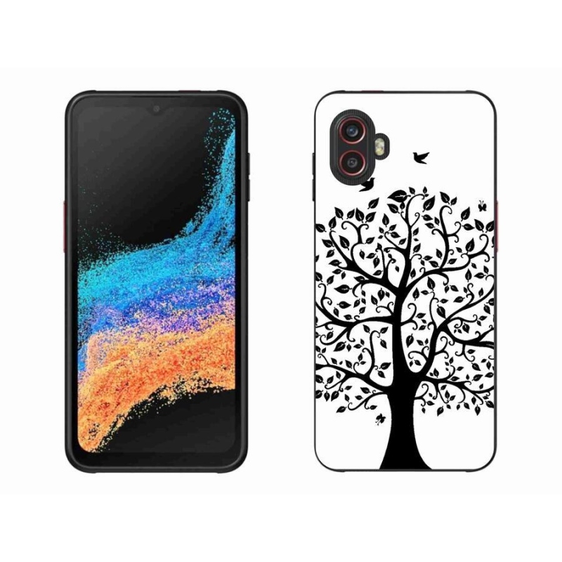 Zselés borítás mmCase Samsung Galaxy Xcover 6 Pro - fekete-fehér fa