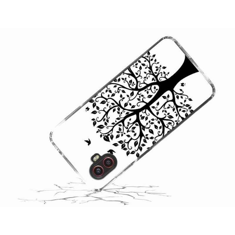 Zselés borítás mmCase Samsung Galaxy Xcover 6 Pro - fekete-fehér fa