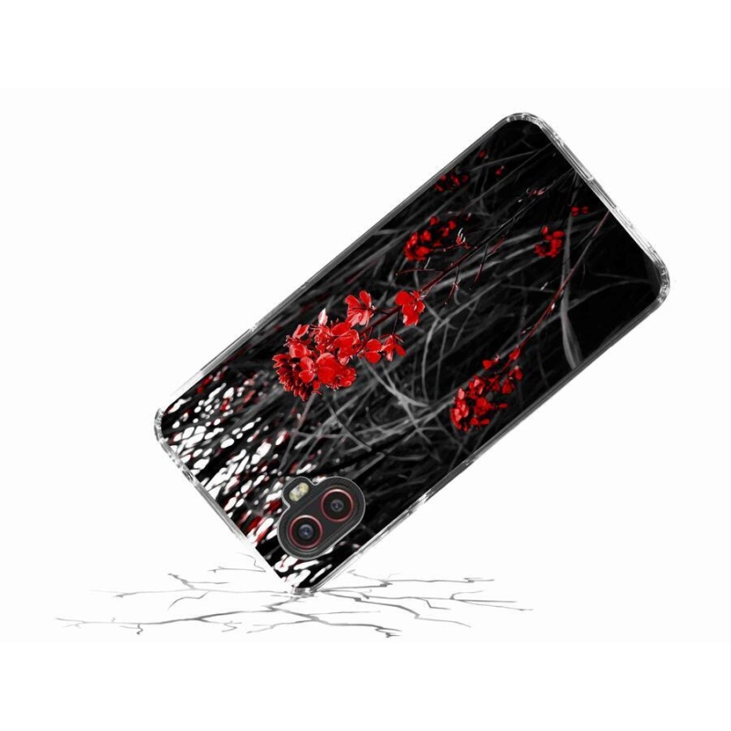 Gél borítás mmCase Samsung Galaxy Xcover 6 Pro - piros növényhez