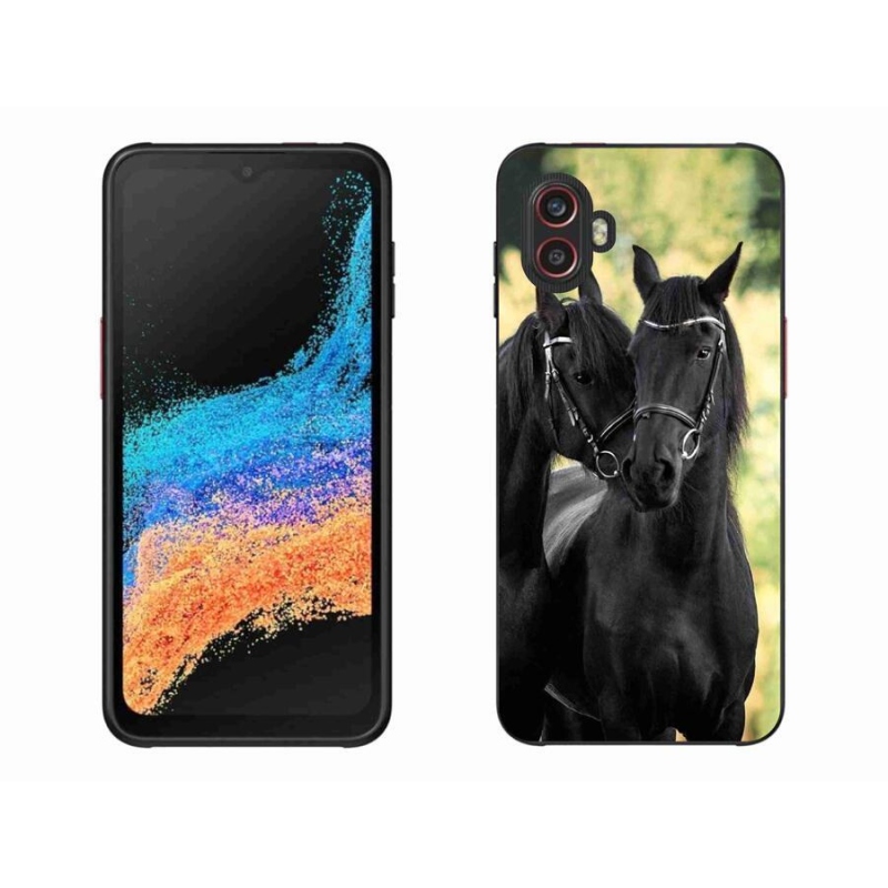 Zselés borítás mmCase Samsung Galaxy Xcover 6 Pro - két fekete ló