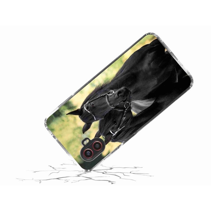 Zselés borítás mmCase Samsung Galaxy Xcover 6 Pro - két fekete ló