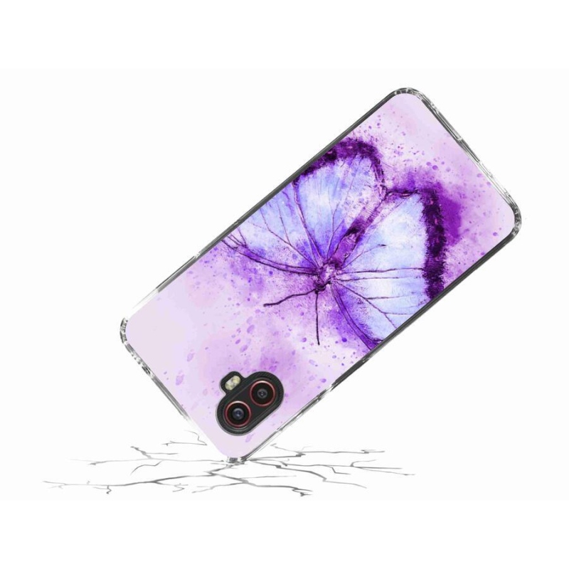 Zselés borítás mmCase Samsung Galaxy Xcover 6 Pro - lila pillangó