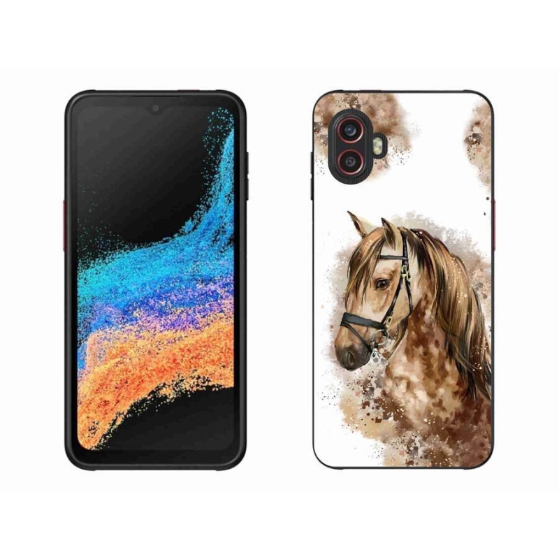 Zselés borítás mmCase Samsung Galaxy Xcover 6 Pro - barna rajzfilm lóhoz