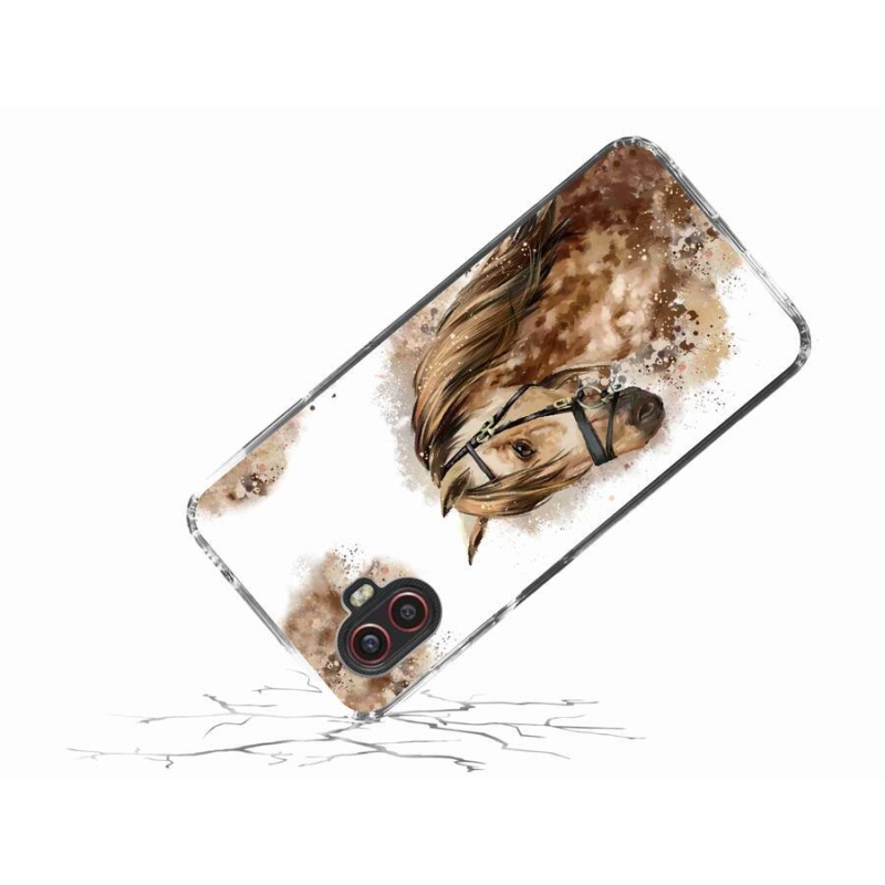 Zselés borítás mmCase Samsung Galaxy Xcover 6 Pro - barna rajzfilm lóhoz