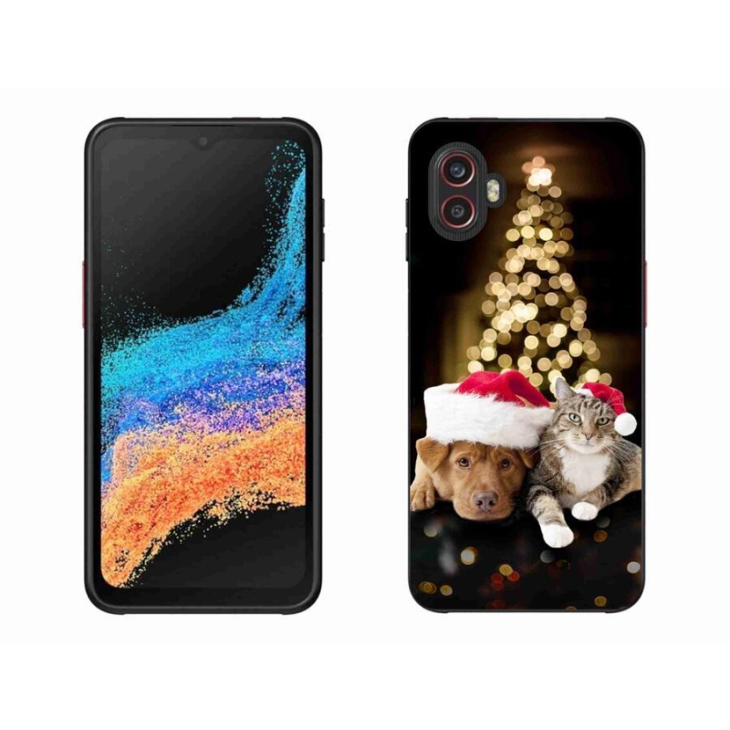 Gél borítás mmCase Samsung Galaxy Xcover 6 Pro - Karácsonyi kutya és macska