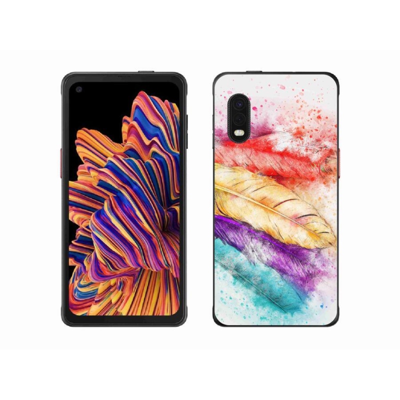Zselés borítás mmCase Samsung Galaxy Xcover Pro készülékhez - színes tollakkal