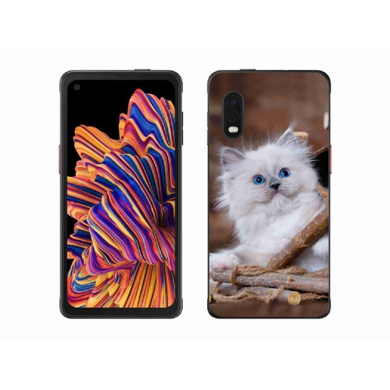 Zselés borítás mmCase Samsung Galaxy Xcover Pro készülékhez - fehér cica
