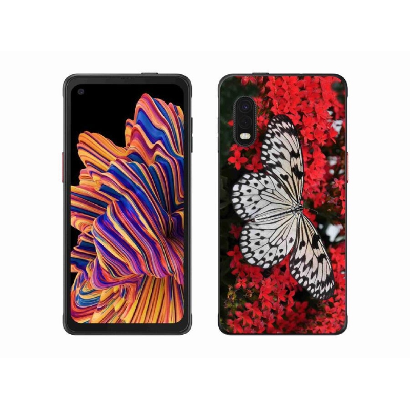 Zselés borítás mmCase Samsung Galaxy Xcover Pro - fekete-fehér pillangó 1