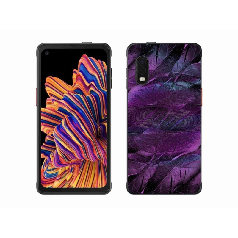 Gél védőhuzat mmCase Samsung Galaxy Xcover Pro készülékhez - lila tollak