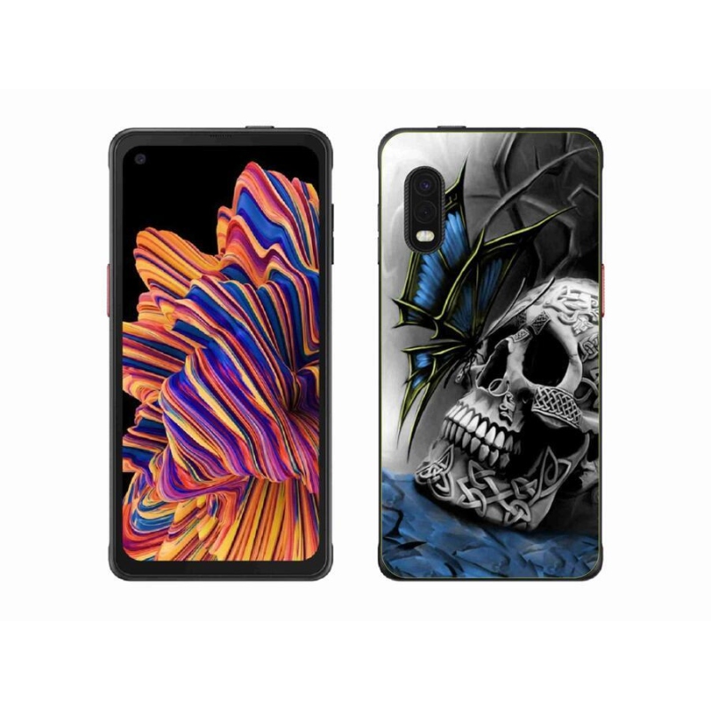 Gél borítás mmCase Samsung Galaxy Xcover Pro készülékhez - pillangó és koponya