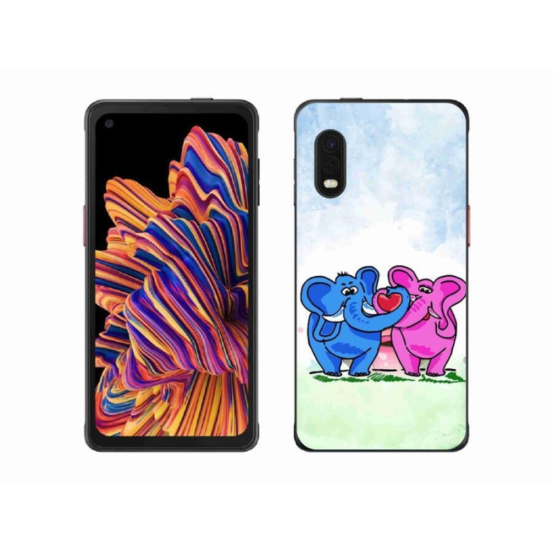 Gél borítás mmCase mobil Samsung Galaxy Xcover Pro - szerelmes elefántok