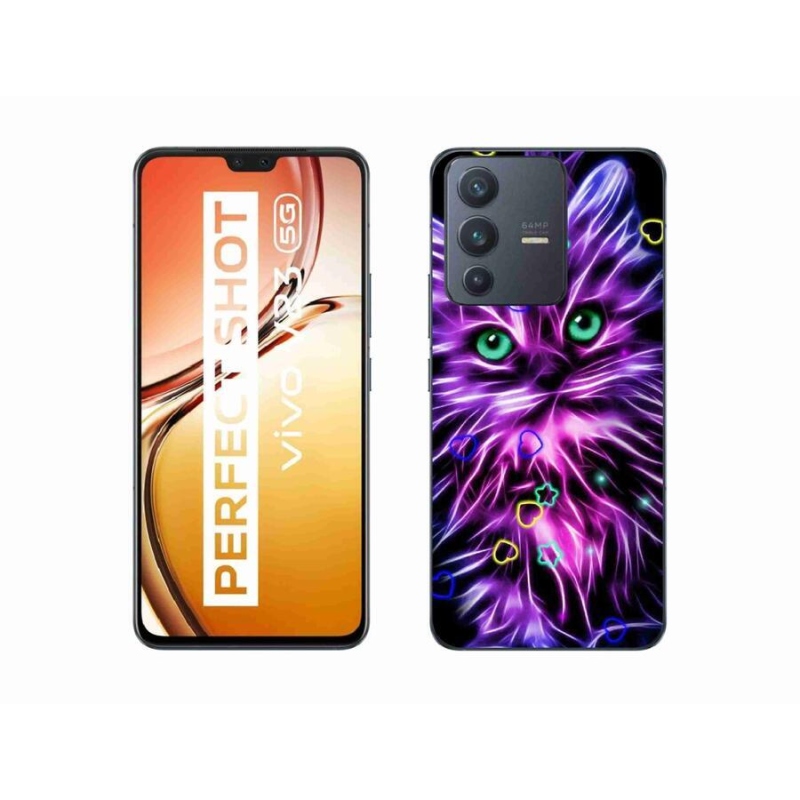 Zselés borítás mmCase a Vivo V23 5G-hez - absztrakt macska