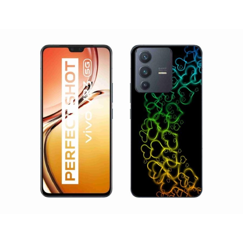 Gél borító mmCase mobil Vivo V23 5G - színes szívek