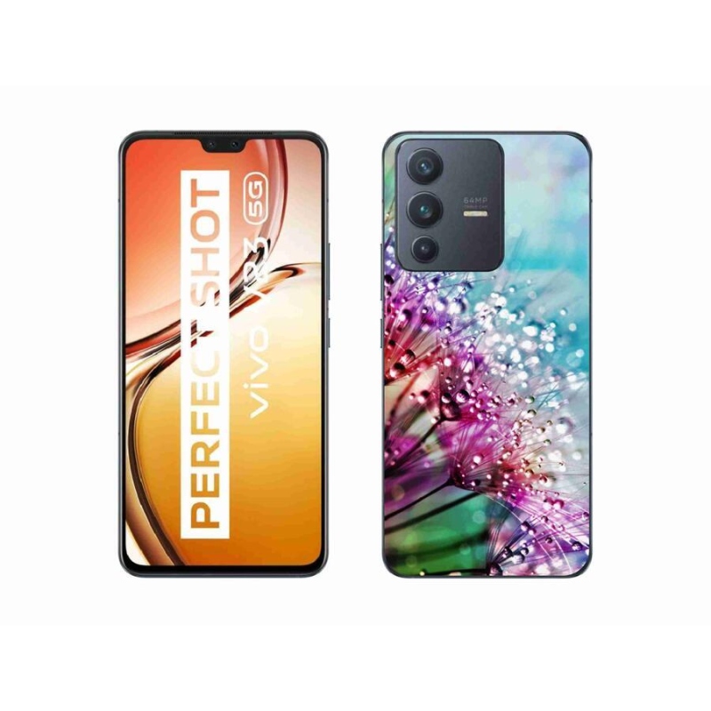 Gél borító mmCase a mobil Vivo V23 5G - színes virágokhoz