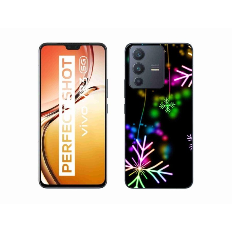 Gél borító mmCase a mobiltelefonon Vivo V23 5G - színes pelyhek