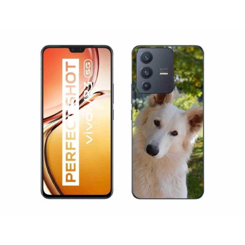Zselés borítás mmCase a Vivo V23 5G-hez - fehér Svájci juhász 1