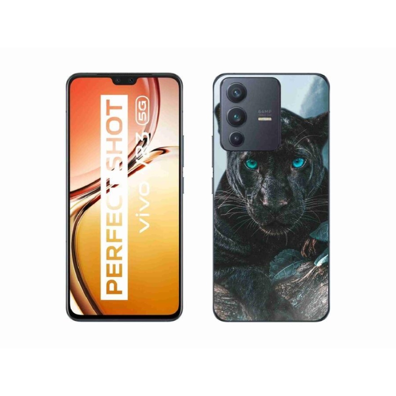 Gél borítás mmCase a Vivo V23 5G készülékhez - fekete párduc