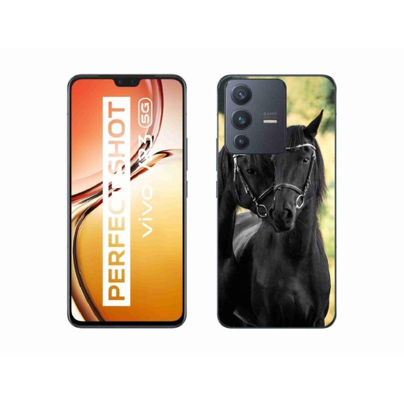 Gél borító mmCase a Vivo V23 5G-hez - két fekete ló