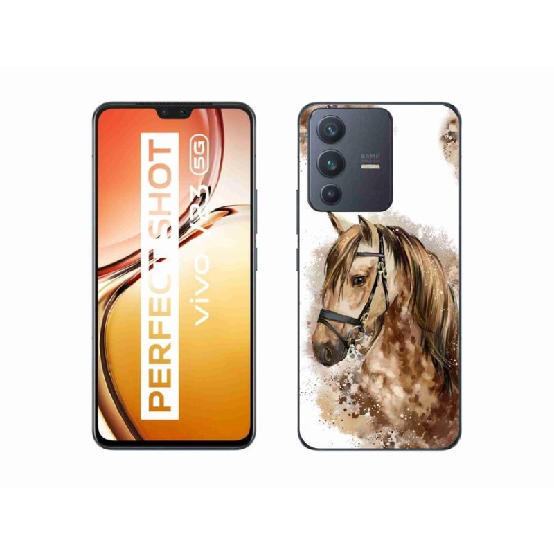 Zselés borító mmCase a Vivo V23 5G készülékhez - barna rajzfilm ló