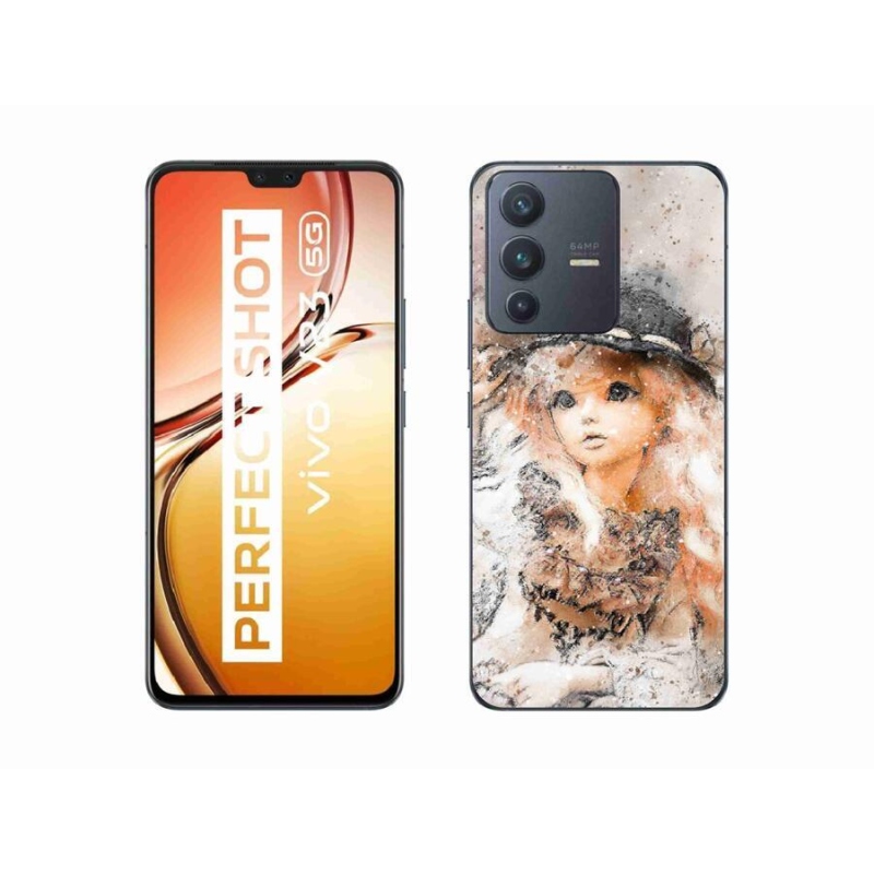 Gél borítás mmCase a Vivo V23 5G készülékhez - lány kalapban