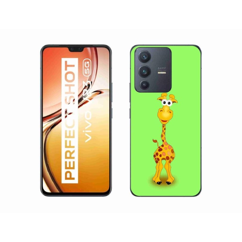 Gél borító mmCase a Vivo V23 5G készülékhez - rajzfilm zsiráf