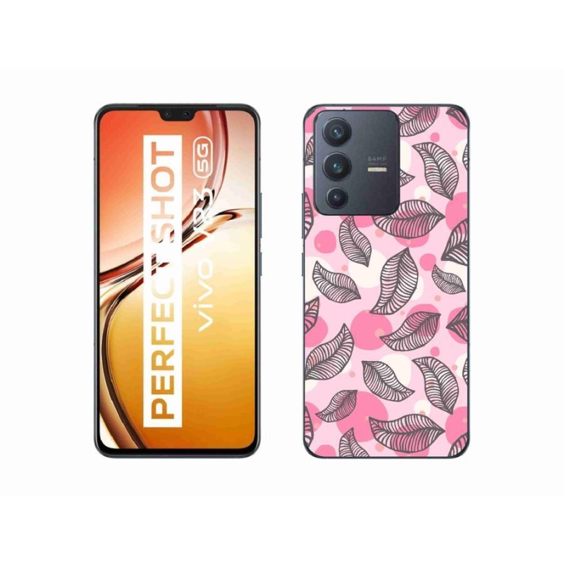 Gél borító mmCase a Vivo V23 5G-hez - rajzfilmes hulló levelek