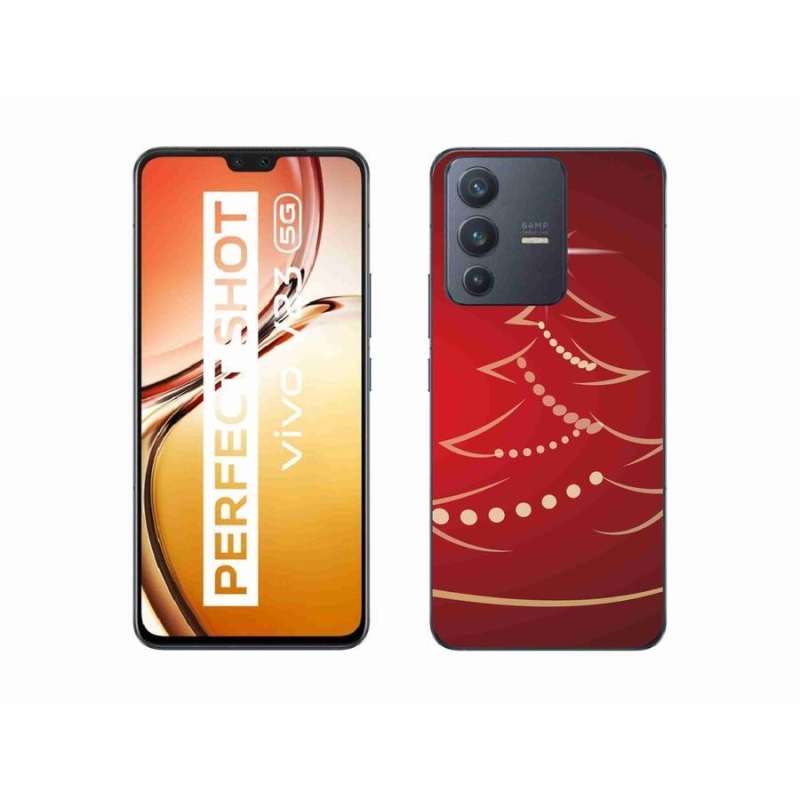 Gél borító mmCase a Vivo V23 5G-hez - karácsonyfa karikatúra