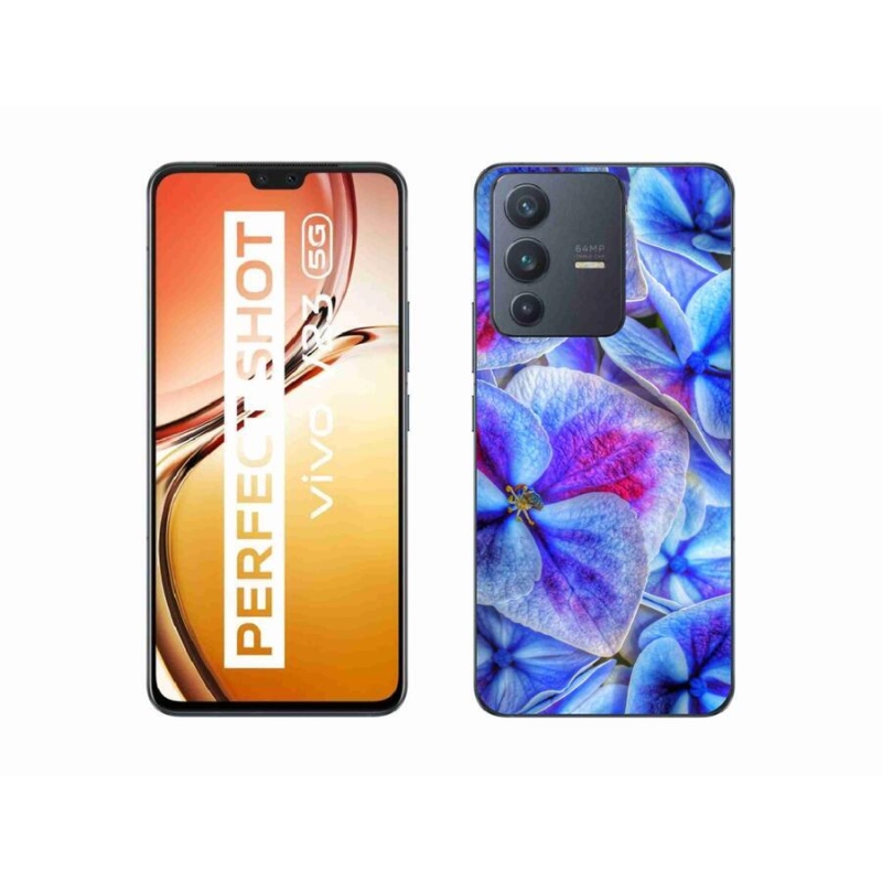 Gél védőhuzat mmCase a Vivo V23 5G készülékhez - kék virágok 1
