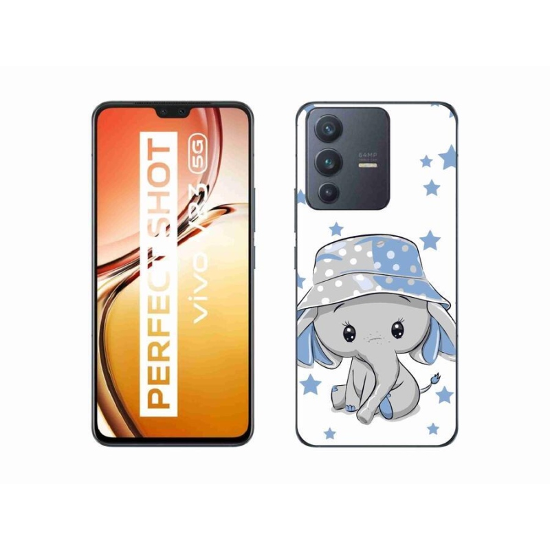 Gél borító mmCase a Vivo V23 5G készülékhez - kék elefánt