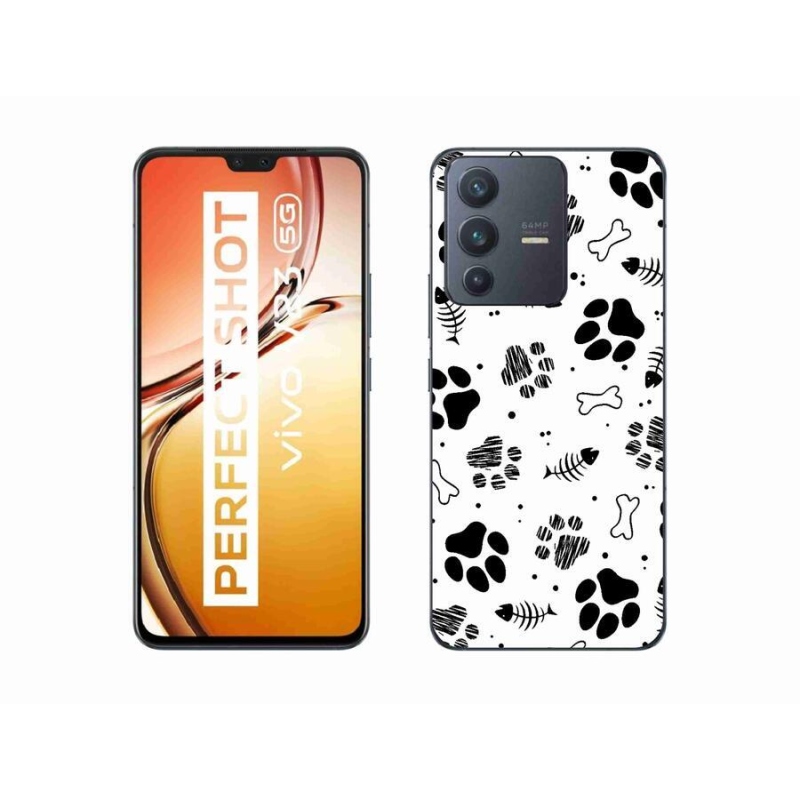 Zselés borítás mmCase a Vivo V23 5G-hez - kutyamancsok 1