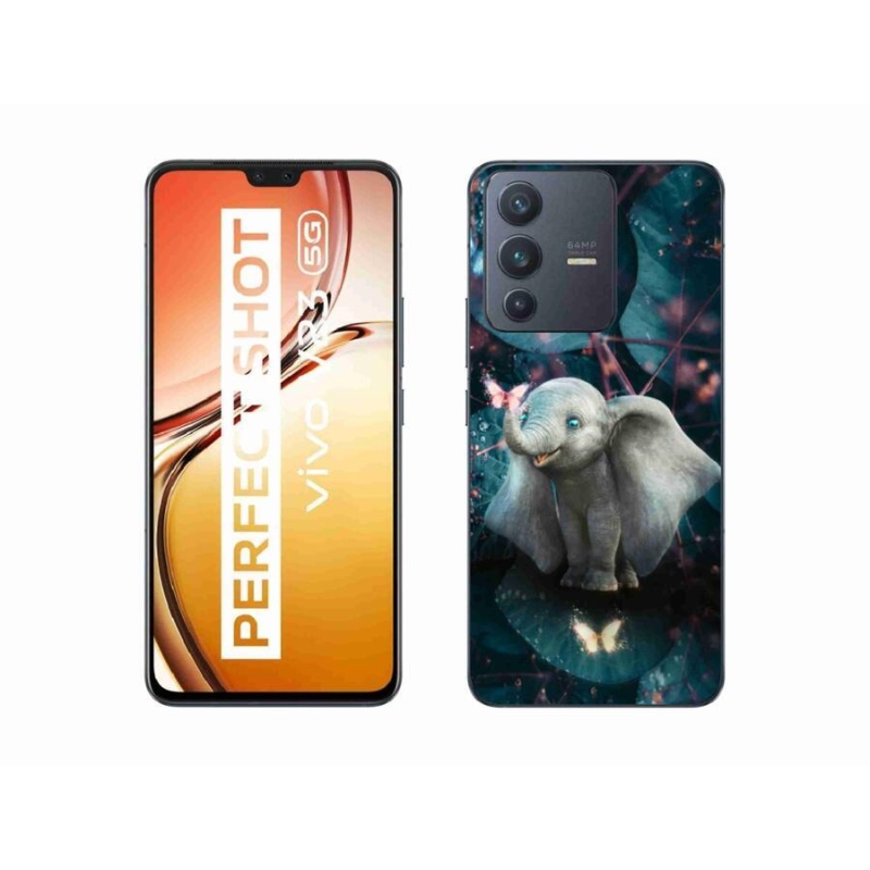 Gél borító mmCase a Vivo V23 5G készülékhez - aranyos elefánt