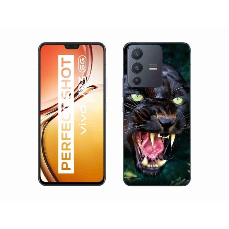 Gél borítás mmCase a Vivo V23 5G készülékhez - dühös fekete párduc