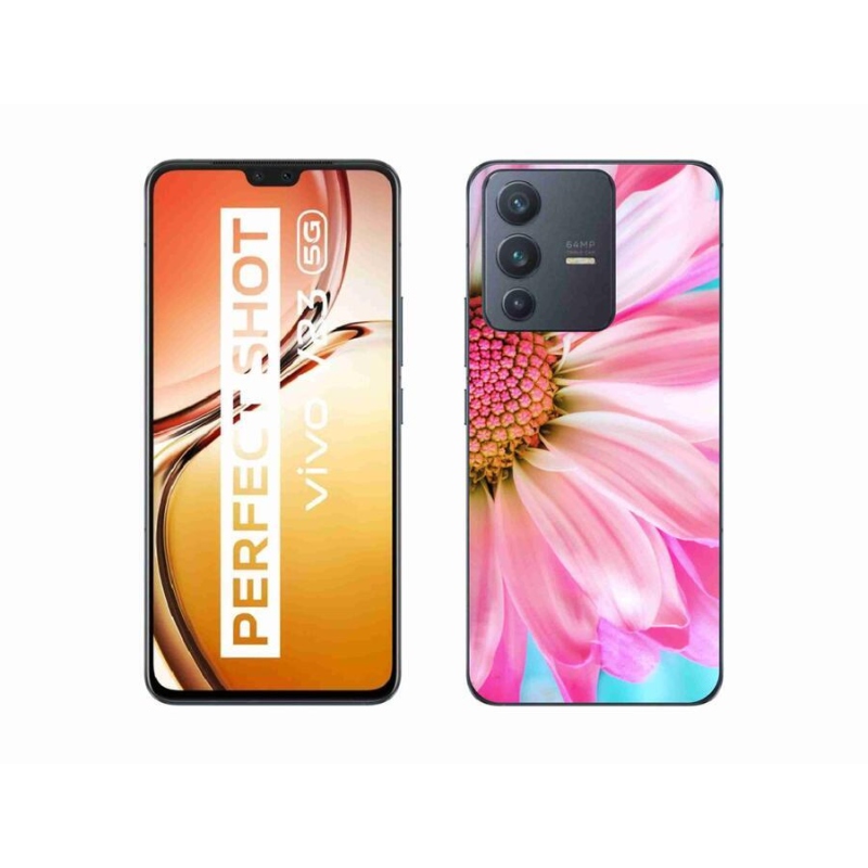 Gél védőhuzat mmCase Vivo V23 5G - rózsaszín virág