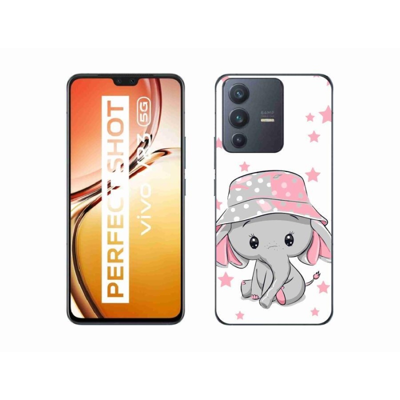 Gél borító mmCase a Vivo V23 5G készülékhez - rózsaszín elefánt