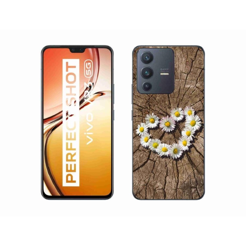 Zselés borító mmCase mobil Vivo V23 5G - szív a százszorszépek szívéhez