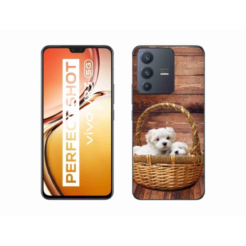 Zselés borítás mmCase a Vivo V23 5G-hez - kölyökkutyák