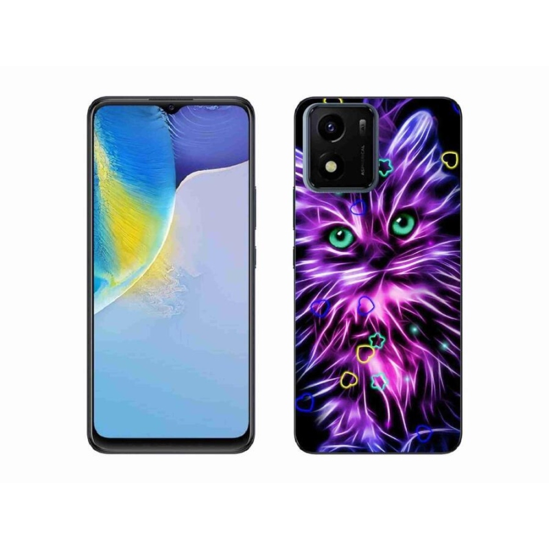 Zselés borító mmCase mobil Vivo Y01 - absztrakt macskához