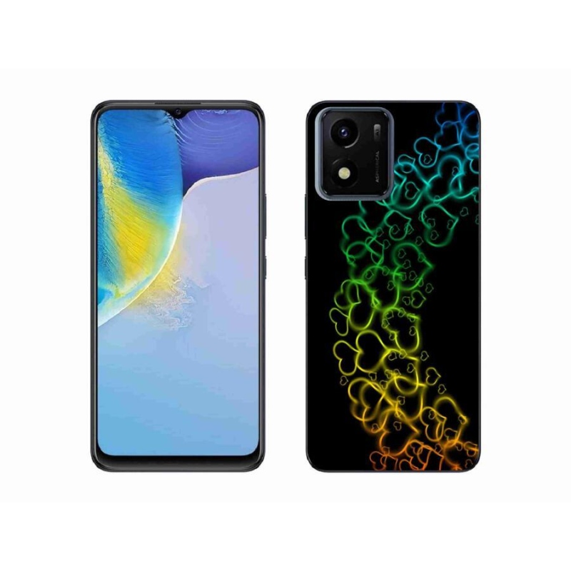 Zselés borító mmCase mobil Vivo Y01 - színes szívek
