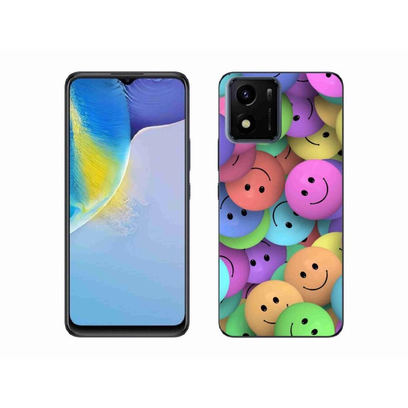 Gél borító mmCase mobiltelefonhoz Vivo Y01 - színes smileyk