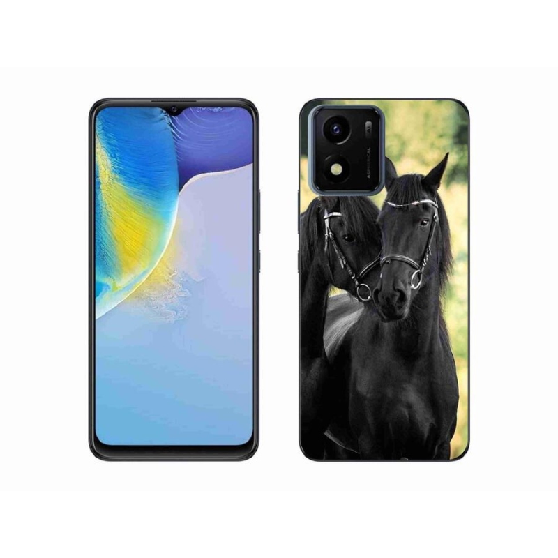 Gél borító mmCase mobil Vivo Y01 - két fekete ló