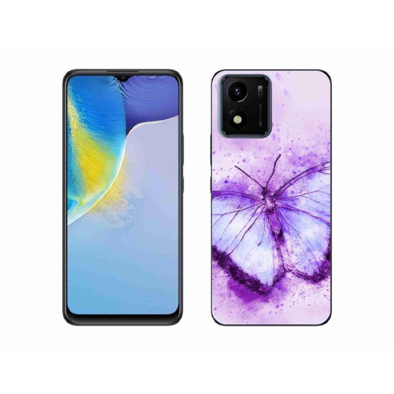 Zselés borító mmCase mobil Vivo Y01 - lila pillangóhoz