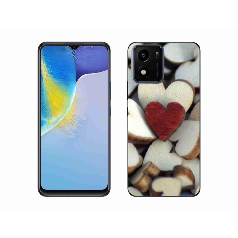 Gél borító mmCase mobiltelefonhoz Vivo Y01 - gravírozott piros szív