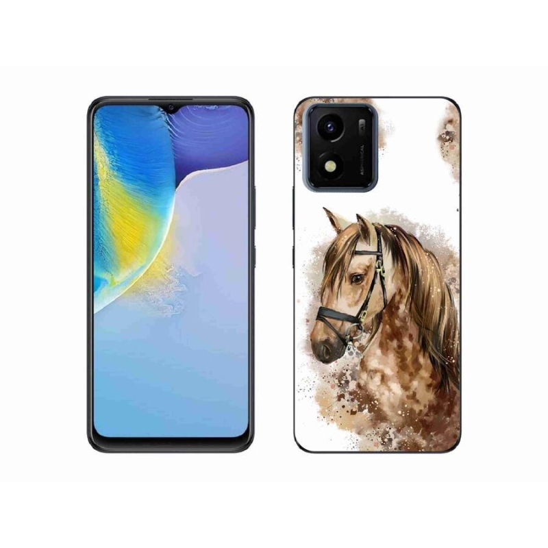 Zselés borító mmCase mobil Vivo Y01 - barna rajzfilm lóhoz