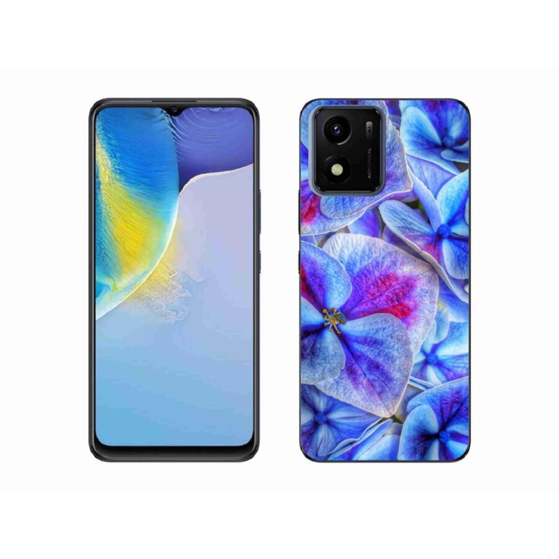 Gél védőhuzat mmCase mobil Vivo Y01 - kék virágok 1