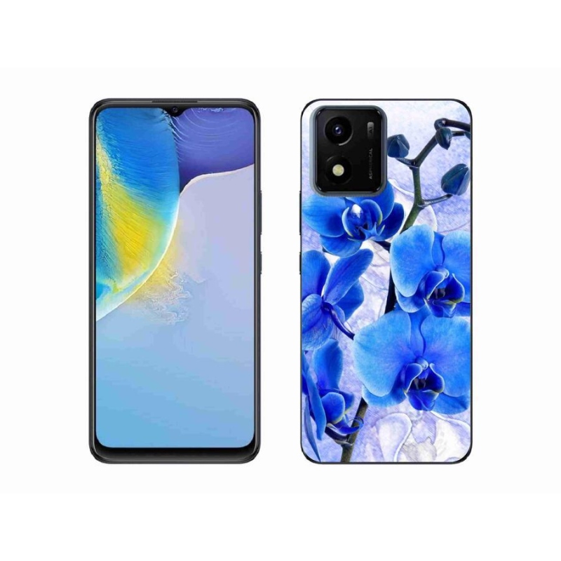 Gél védőhuzat mmCase mobil Vivo Y01 - kék virágokhoz