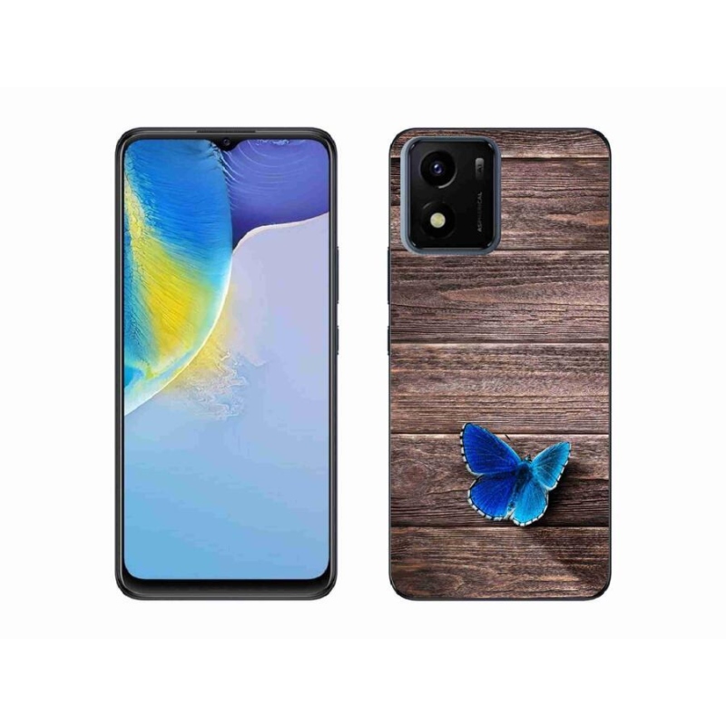 Gél védőhuzat mmCase mobil Vivo Y01 - kék pillangó 1