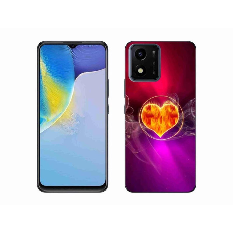 Gél borító mmCase a mobil Vivo Y01 - tüzes szívhez