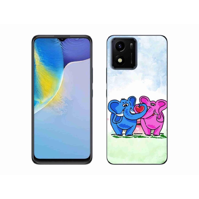 Gél borító mmCase mobil Vivo Y01 - szerelmes elefántok